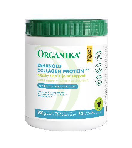 Organika Enhanced Collagen Protein container on a white background