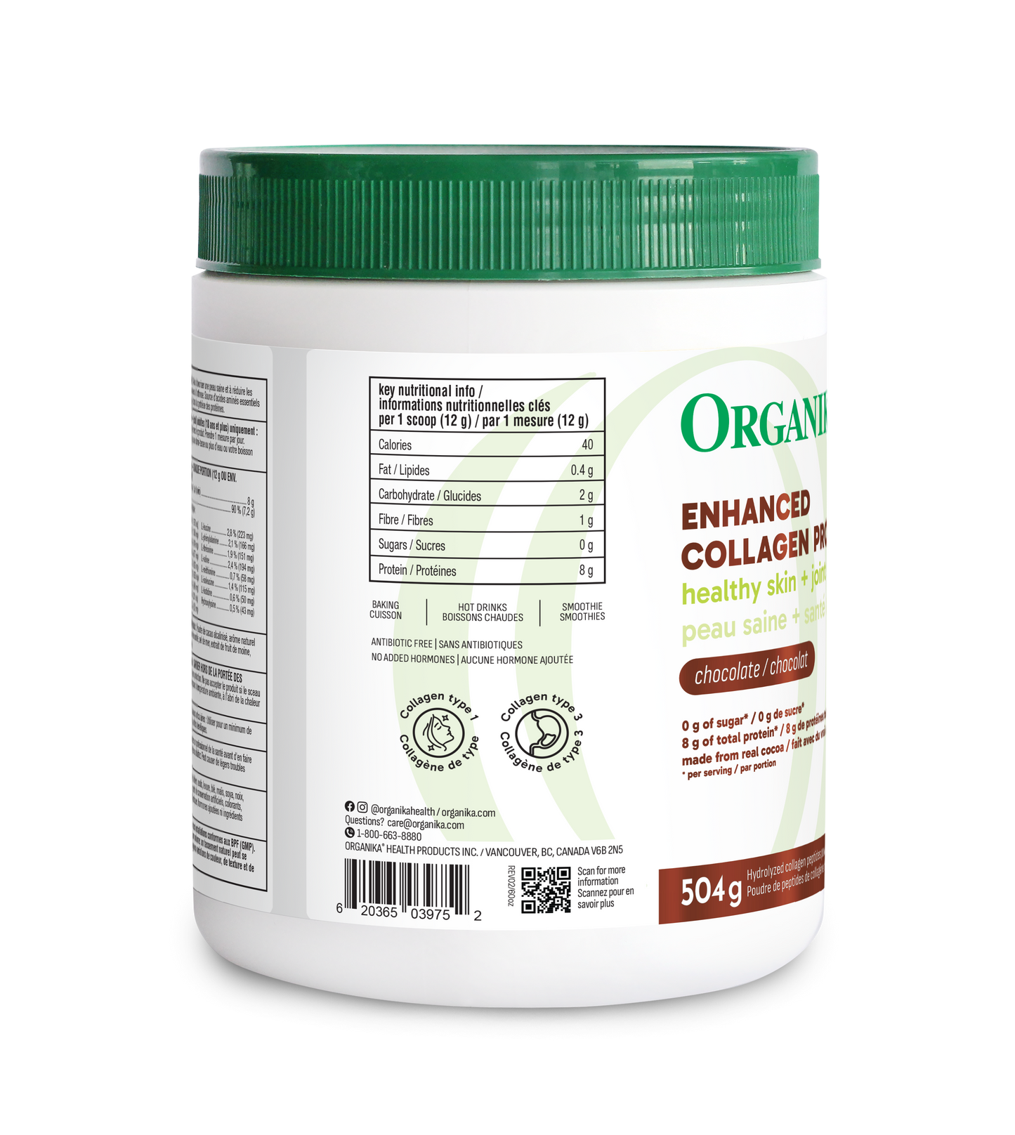 Organika 強效水解膠原蛋白粉，巧克力味，504g