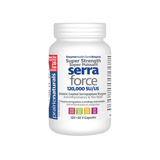 Serra Force supplement bottle on a white background Shop Canadian Natural Vitamin Direct Inc