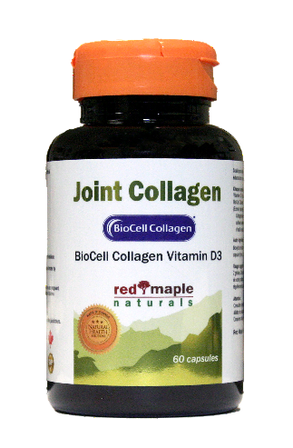 Red Maple Naturals BioCell Joint Collagen 500mg +D3, 60 capsules bottle