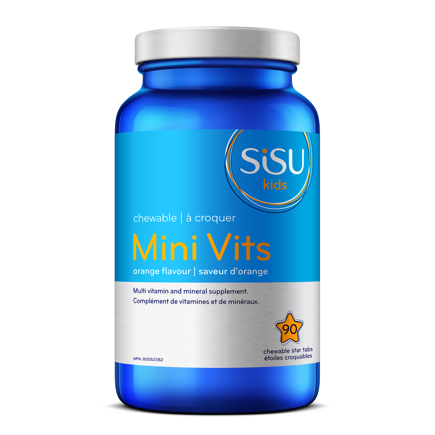 SISU Kids Mini Vits, Orange Flavoured Children’s Multivitamin, 90 star-shaped tablets