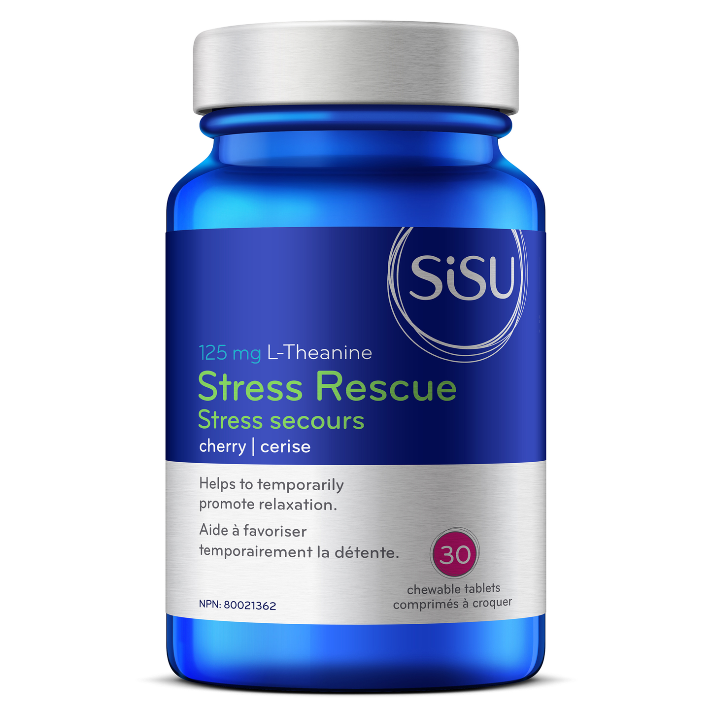 SISU Stress Rescue 125 mg L-Theanine, 30 Cherry Chewables