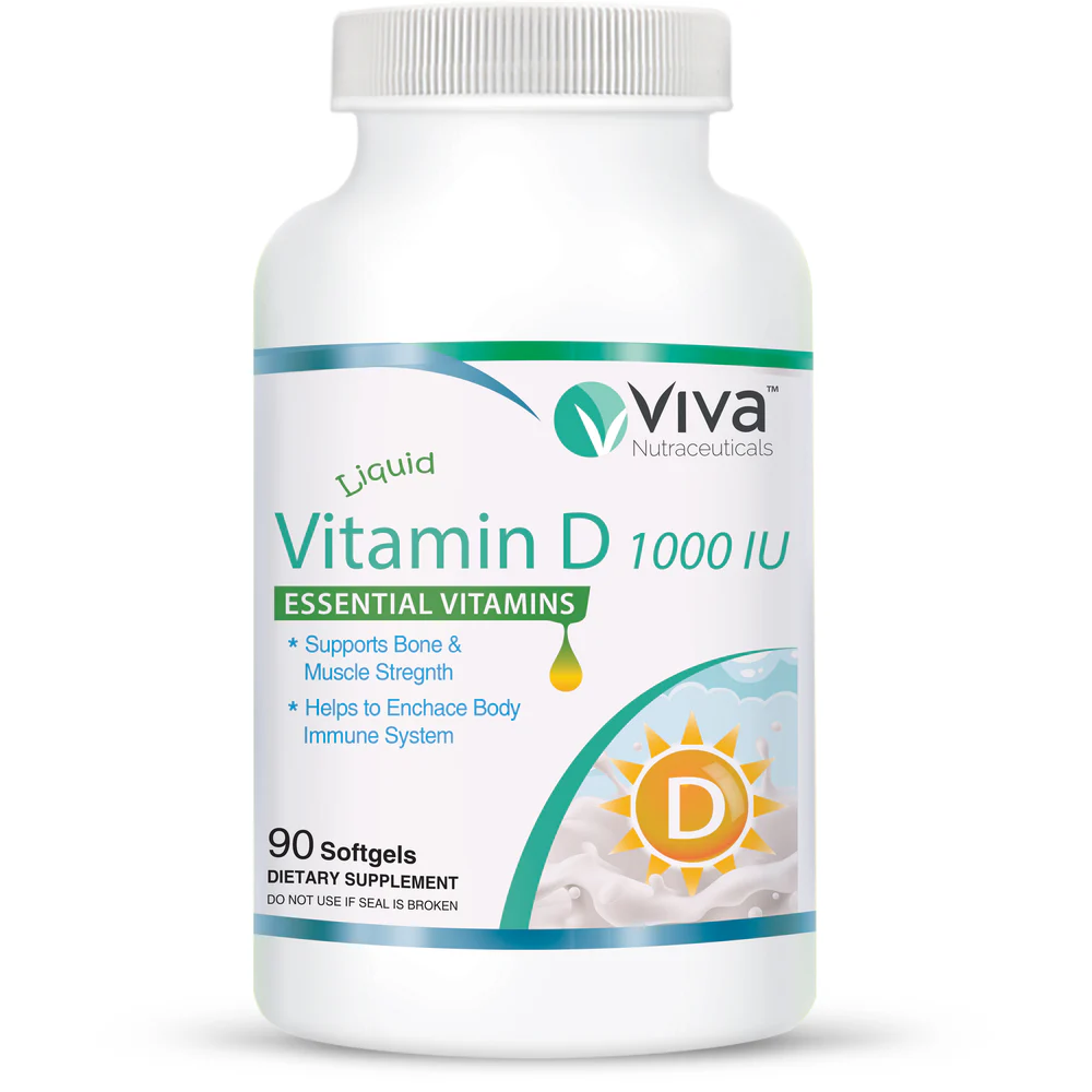 Viva Nutraceuticals Vitamin D supplement bottle on a white background natvd natural vitamin direct 