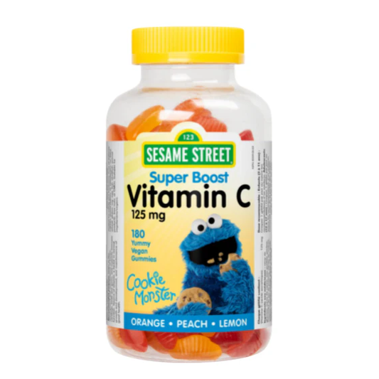 Sesame Street Vitamin C 120mg Orange, Peach and Lemon, 180 gummies