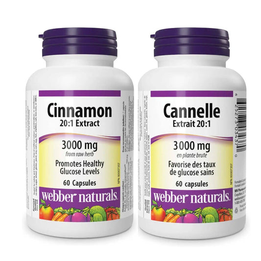  [优惠组合] 2瓶x Webber Naturals 维护血糖水平肉桂萃取 150毫克，60粒