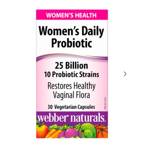 Box of Webber Naturals Women's Daily Probiotic on a white background