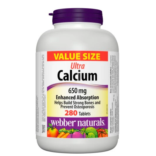 Webber Naturals Ultra Calcium Enhanced Absorption 650mg, 280 tablets (Value Size)