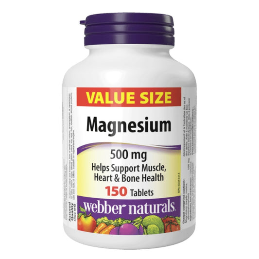 Webber Naturals 鎂 500毫克，150粒（超值裝）有助骨骼牙齿发育，维持肌肉功能