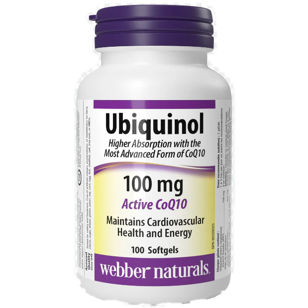 Webber Naturals Ubiquinol QH Active CoQ10 100 mg 100 softgels