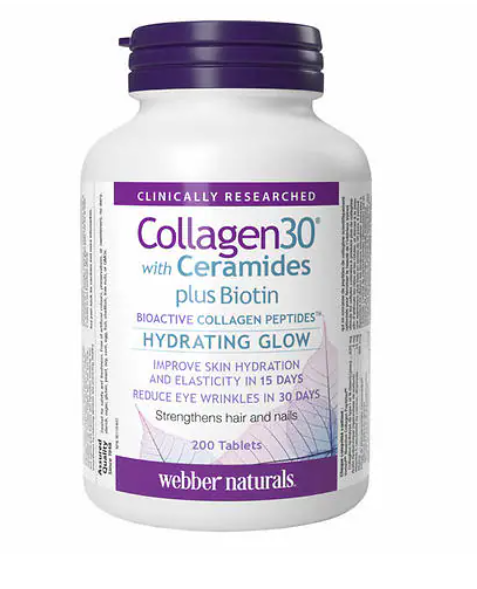 Webber Naturals Collagen30 with Ceramides Plus Bioton, 200 Tablets