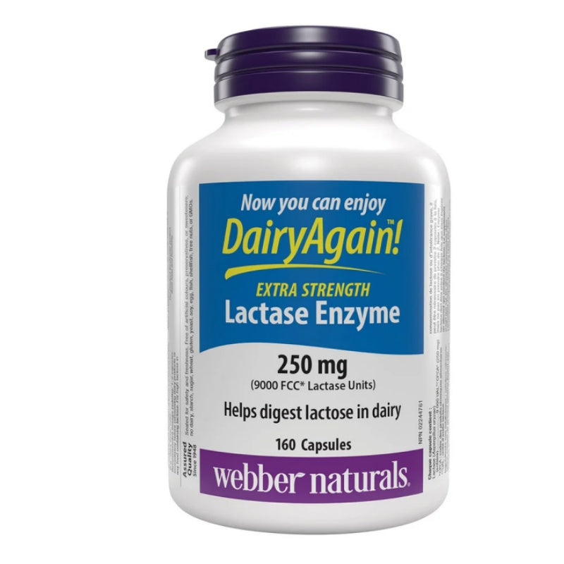 Webber Naturals 乳糖分解酵素(9000FCC), 160 粒膠囊
