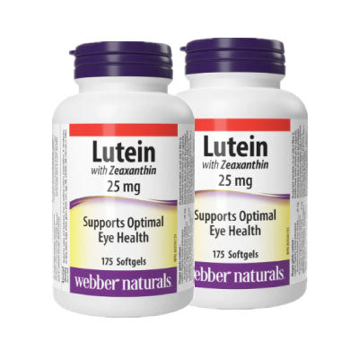 2 x Webber Naturals Lutein Extra Strength, 25mg w/ 5 mg Zeaxanthin, 175 SG Bundle