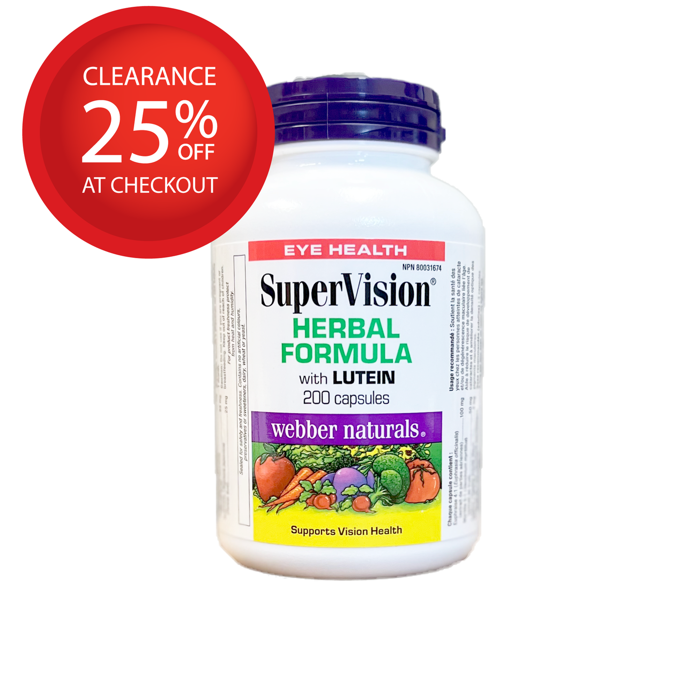 【清倉特價】Webber Naturals 護眼超視力配方SuperVision (含葉黃素+山桑子),200粒 有效期26年11月