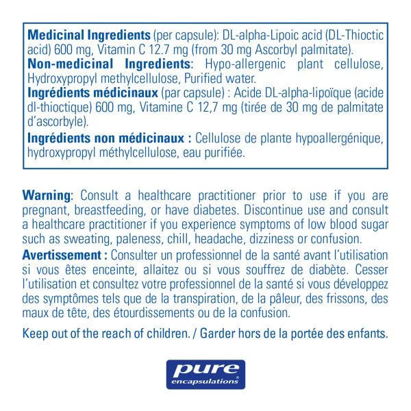 Pure Encapsulations, Alpha Lipoic Acid, 600 mg, 60 Capsules