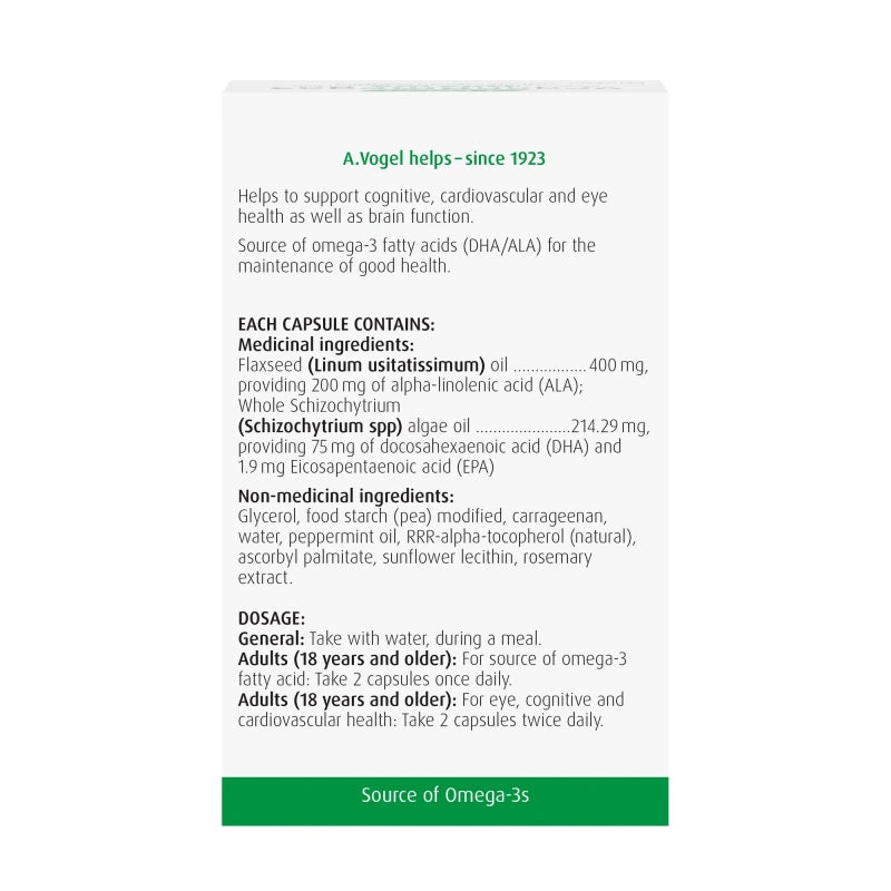 A.Vogel VeganOmega3 100% Vegan Capsules with no Fishy Aftertaste! 60 Caps