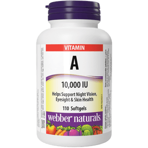 Webber Naturals Vitamin A 10,000 IU, 110 softgels