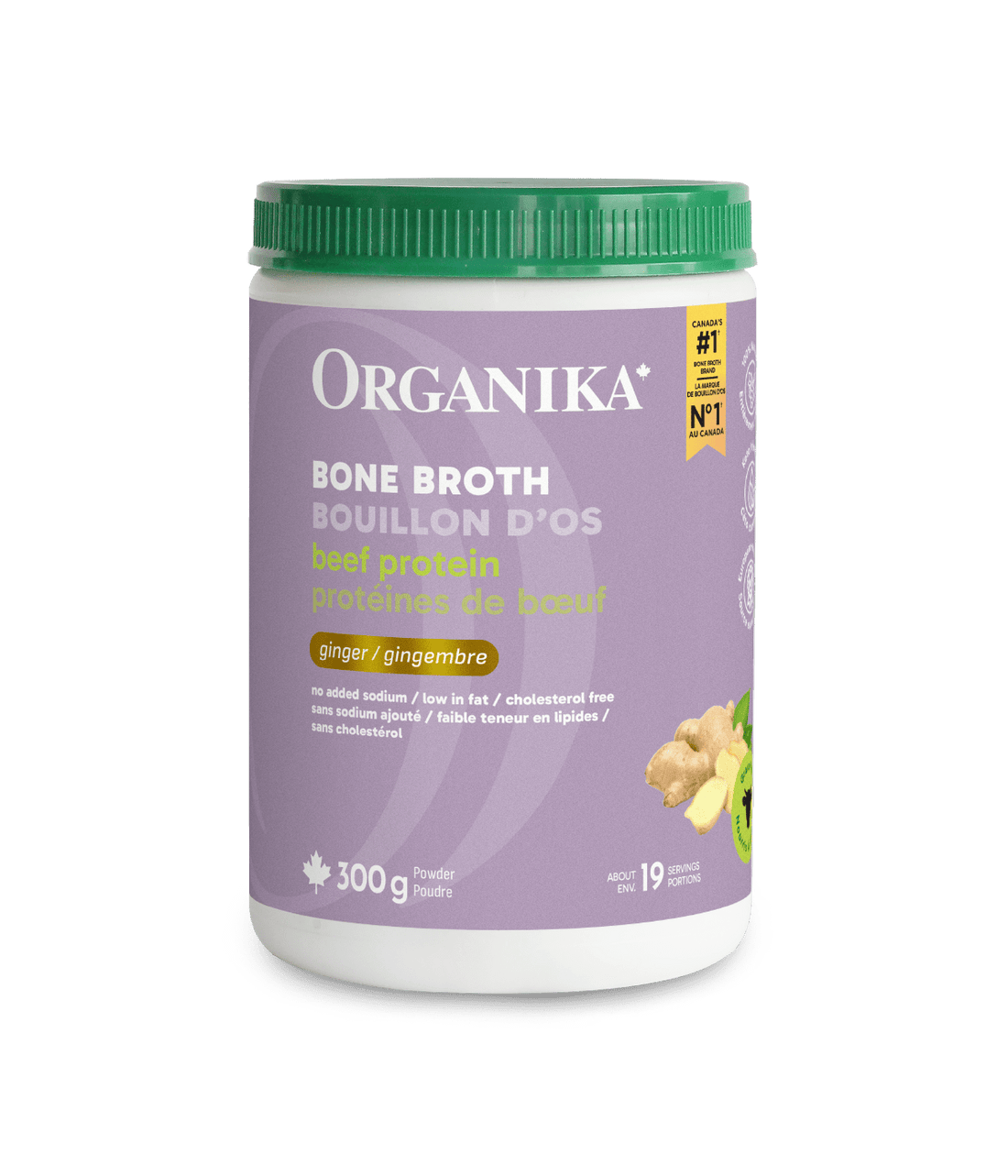 6x Organika Beef Bone Broth Ginger Protein Powder 300g Bundle