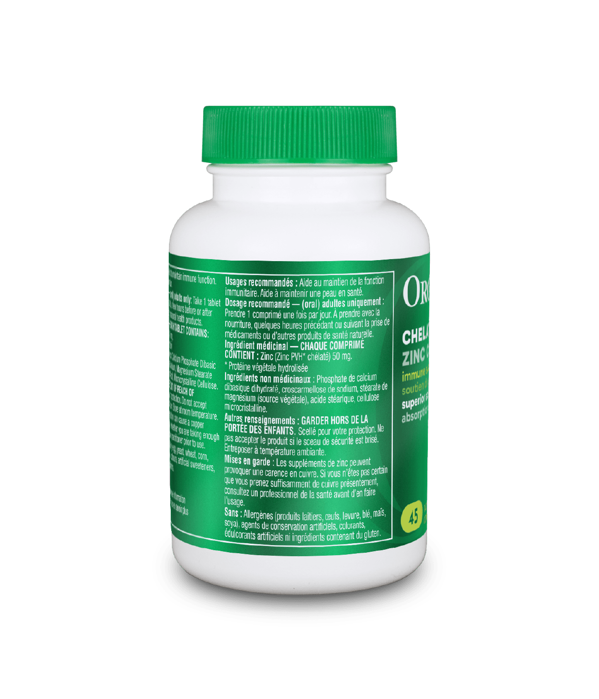 6x Organika Chelated Zinc 50mg 45 tablets Bundle