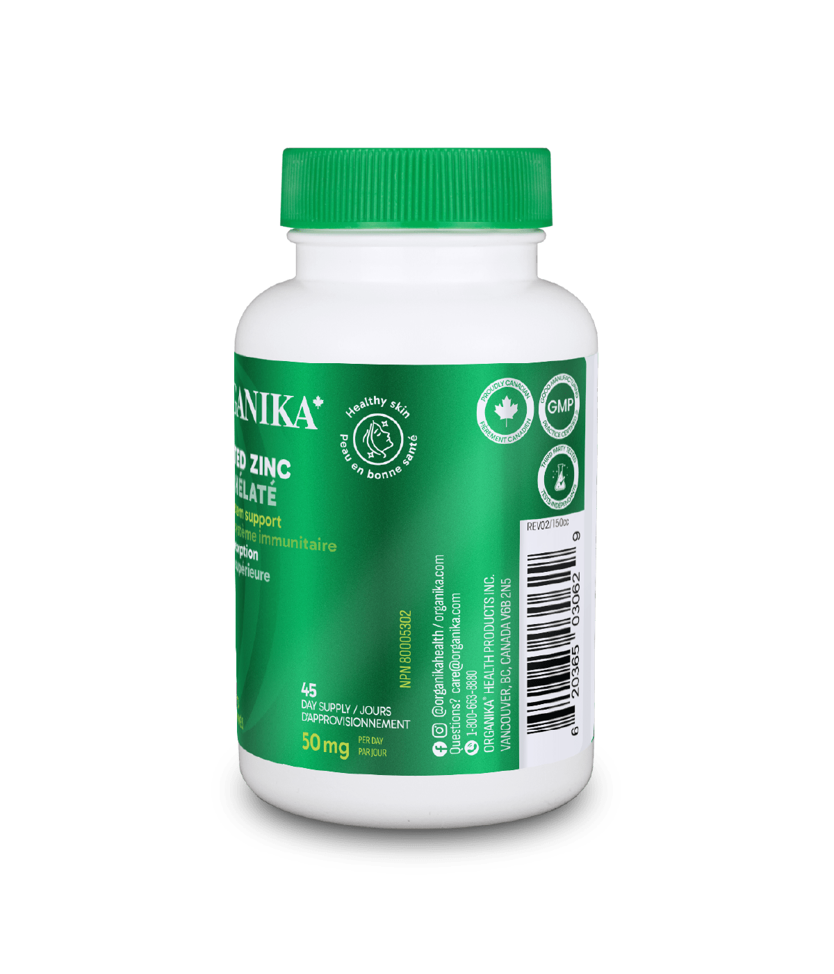 6x Organika Chelated Zinc 50mg 45 tablets Bundle