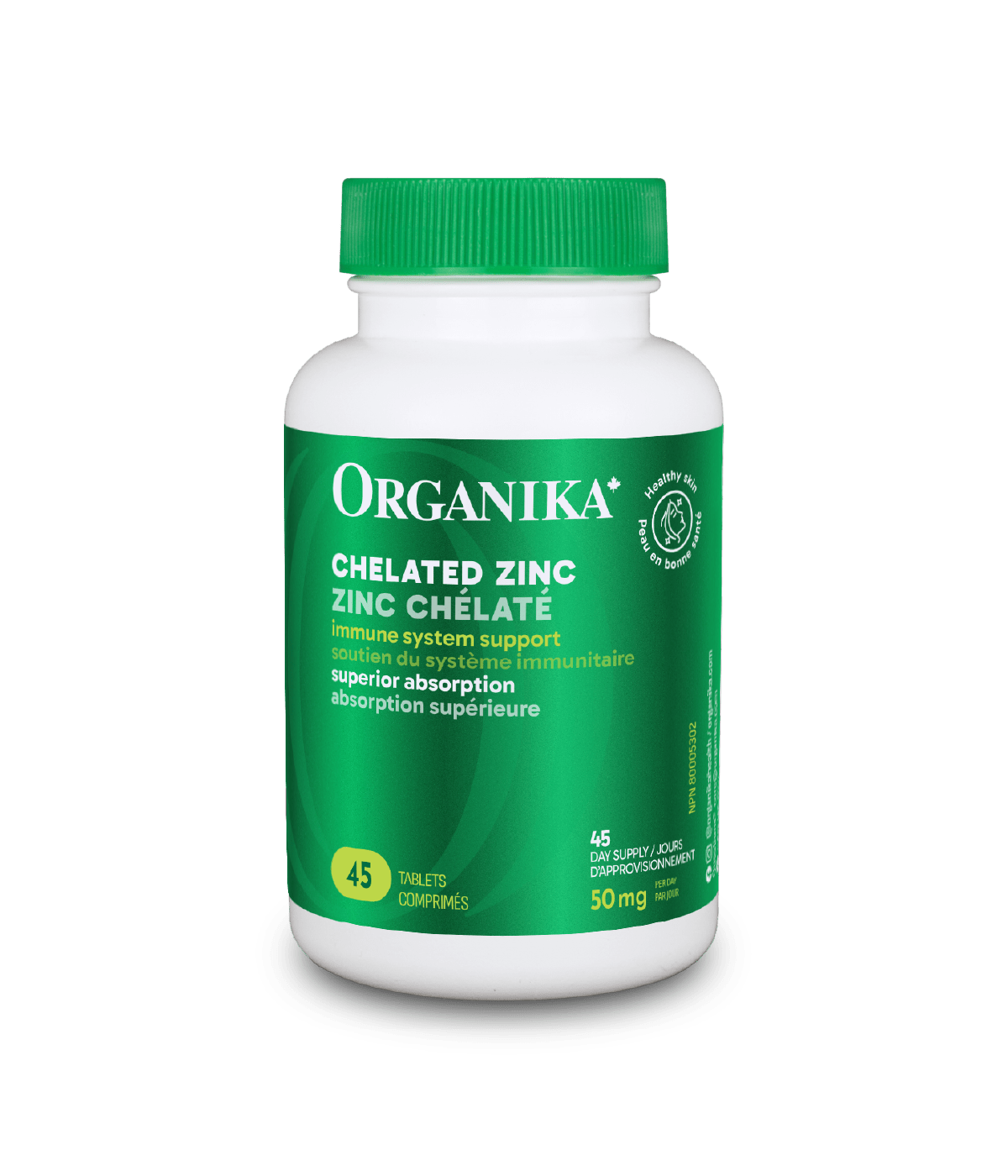 6x Organika Chelated Zinc 50mg 45 tablets Bundle