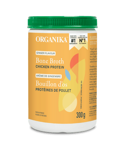 Organika Chicken Bone Broth, Ginger Protein Powder, 300g