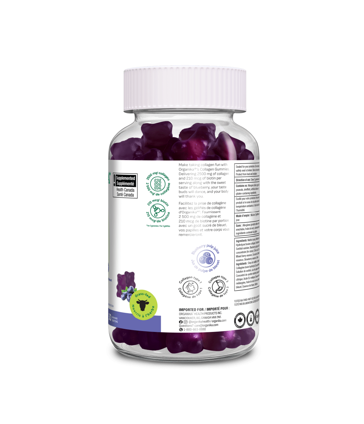 6x Organika Collagen Gummies with Biotin 90's Bundle