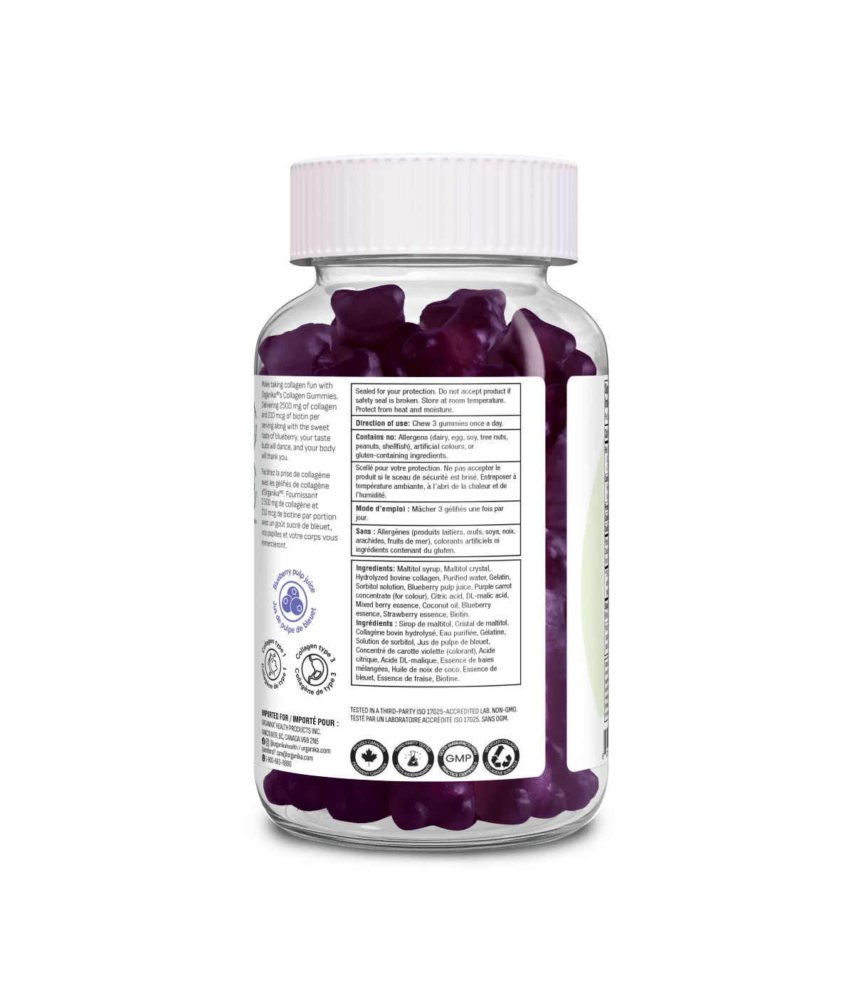 6x Organika Collagen Gummies with Biotin 90's Bundle