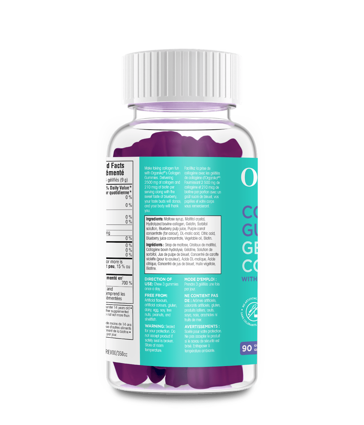 Organika Collagen Gummies with Biotin 90's