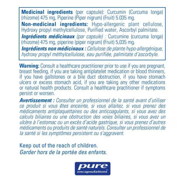 Pure Encapsulations, Curcumin 500 with Bioperine, 60 VCaps