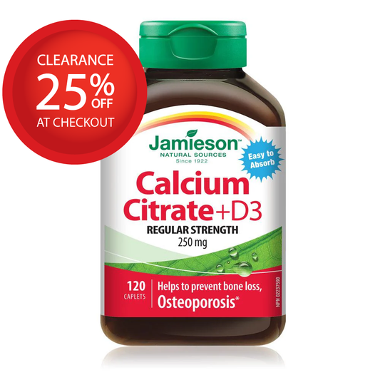 【clearance】Jamieson Calcium Citrate & Vit D3 120 caplets EXP:12/2026