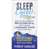 Webber Naturals Sleep Cycle Melatonin with L-Theanine, 5-HTP & Sleep Botanicals, 60 Tri-Layer Tablets