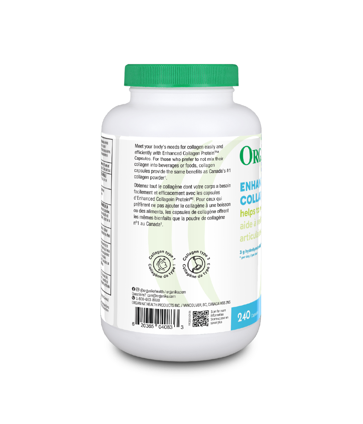 6x Organika Enhanced Collagen Original 500g, 240 Capsules Bundle
