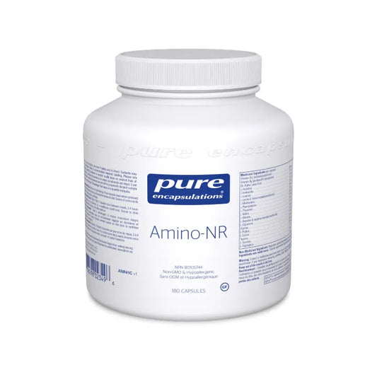 White container of Pure Encapsulations Amino-NR on a white background sold by natvd.com
