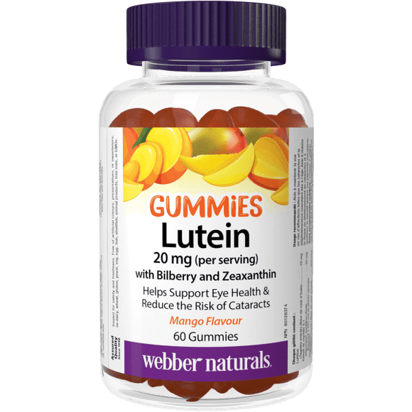 Webber Naturals Lutein Gummies with Bilberry & Zeaxanthin, 60 Gummies