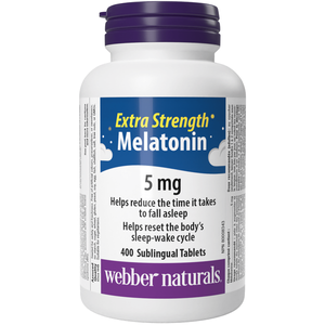 Webber Naturals Melatonin 5mg, Extra Strength & Easy Dissolve, 400 tabs
