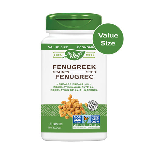 Nature's Way Fenugreek Seed 610mg, 180 caps Canadian label bottle