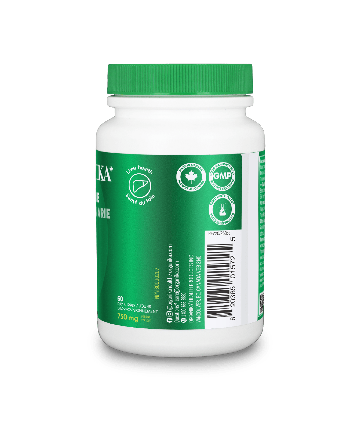 6x Organika Milk Thistle 250mg 180 vegetarian capsules Bundle
