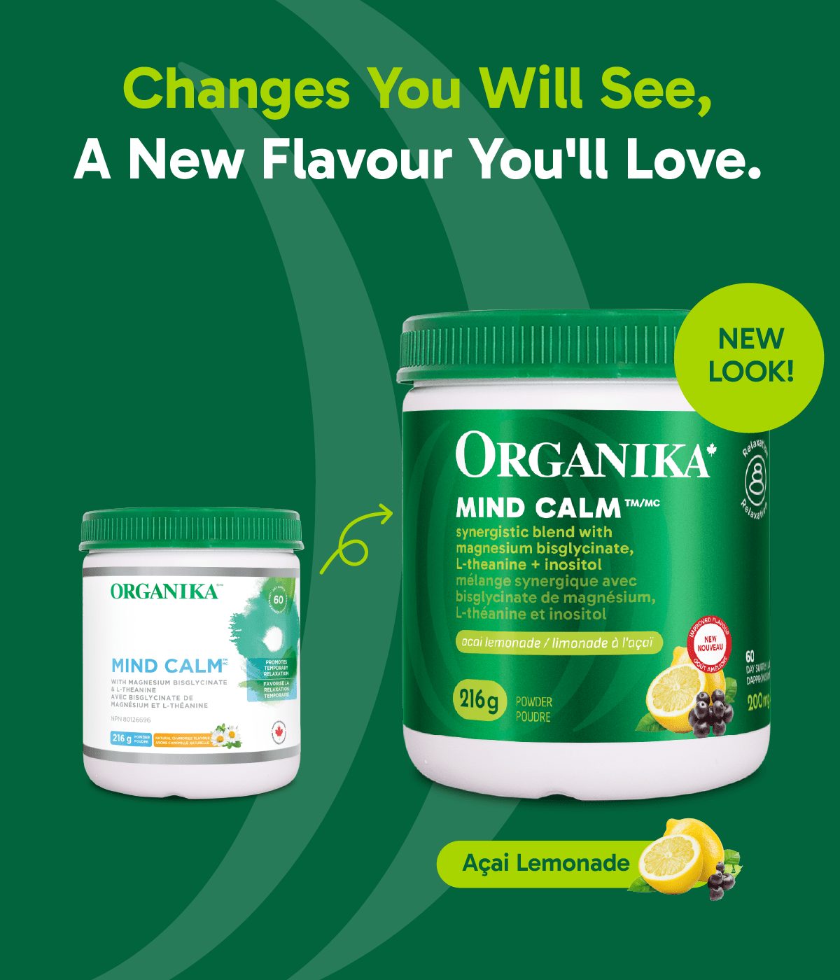 6x Organika Mind Calm Powder with Magnesium Bisglycinate & L-Theanine 216 g Bundle