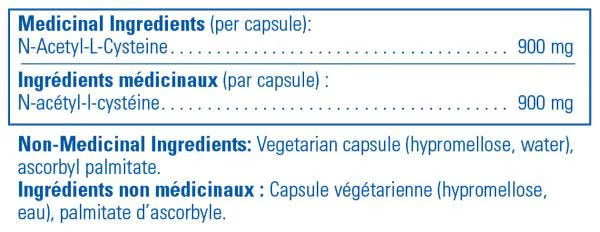 Pure Encapsulations N-乙酰半胱氨酸膠囊 900毫克/120粒 促生谷胱甘肽 促進肺部及呼吸道健康