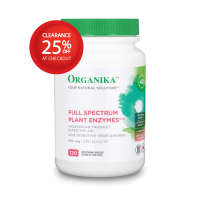 【clearance】Organika Full Spectrum Plant Enzymes 500mg 120 vegetarian capsules EXP JUN 2026