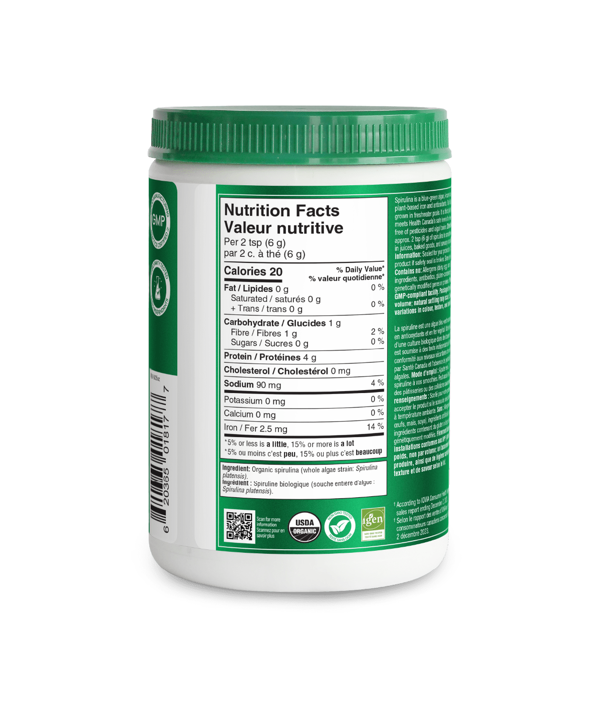 Organika 天然有机螺旋藻粉, 300克