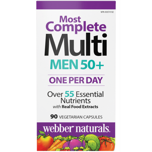 Webber Naturals  Men's 50+ Most Complete Multi, 90 Vegetarian Capsules