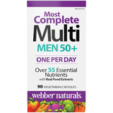 Webber Naturals  Men's 50+ Most Complete Multi 90 Vegetarian Capsules Canadian label