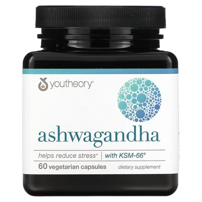 Youtheory Ashwagandha 60 Vegetarian capsules