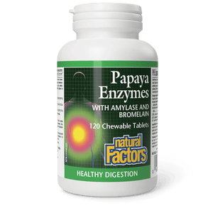 Natural Factors Papaya Enzymes with Amylase and Bromelain, 60 Chewable Tablets