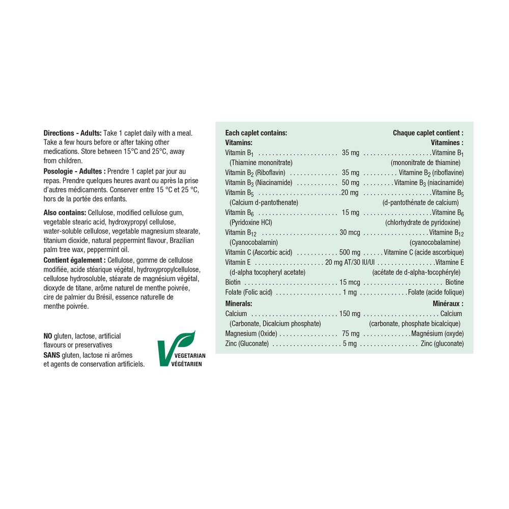 Jamieson Stressease 90 caplets Canada  information panel