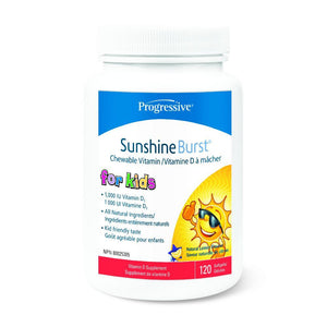 Progressive Kids Vitamin D Sunshine Burst Lemon, 120 softgels