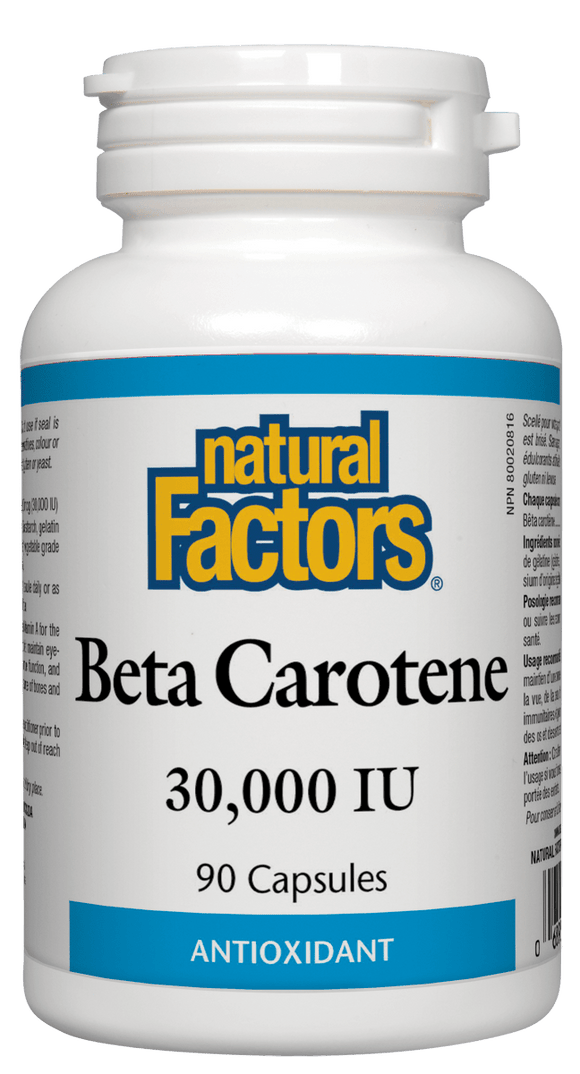 Natural Factors β-胡萝卜素，30,000IU, 90软胶囊