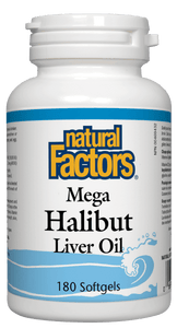 Natural Factors 巨型比目魚魚肝油， 180粒
