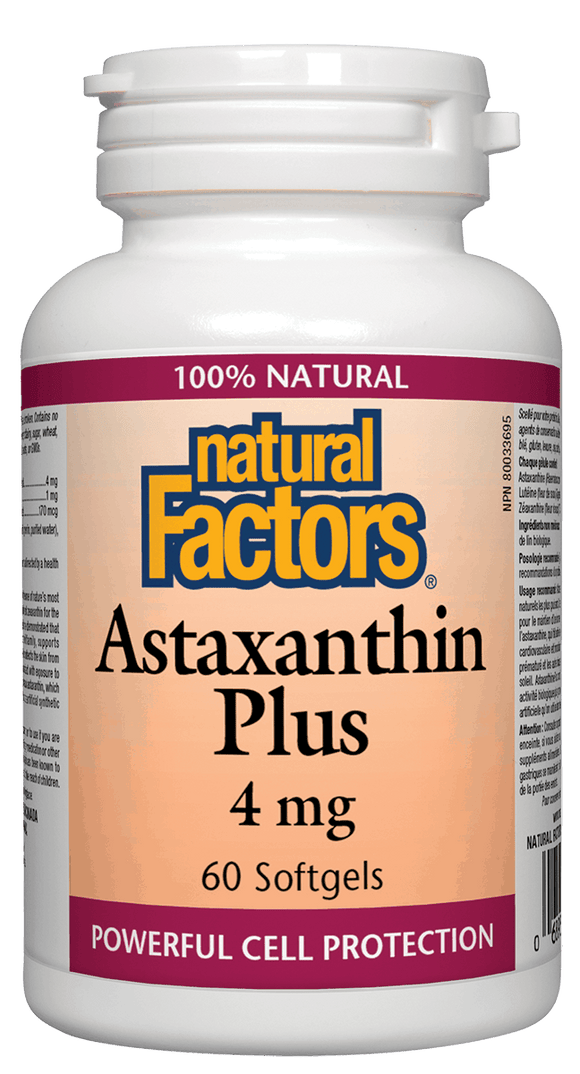 Natural Factors Astaxanthin Plus, 4mg, 60 softgels